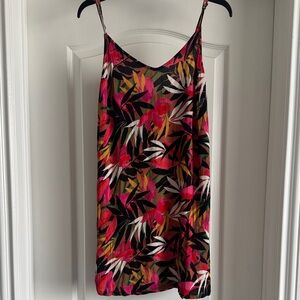 Billabong Tropical Floral Slip Dress in Black, Pink, Green, Yellow